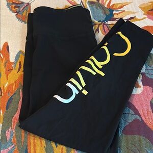 Black Leggings with Colorful Logo